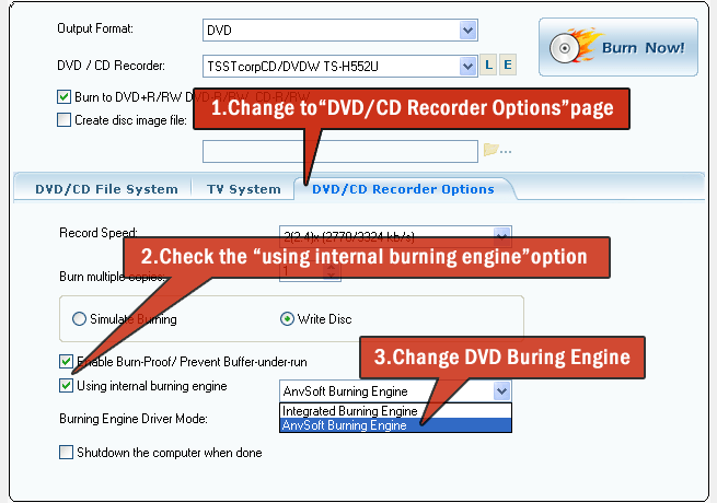 Change Burning Engine for DVD Photo Slide Show Software