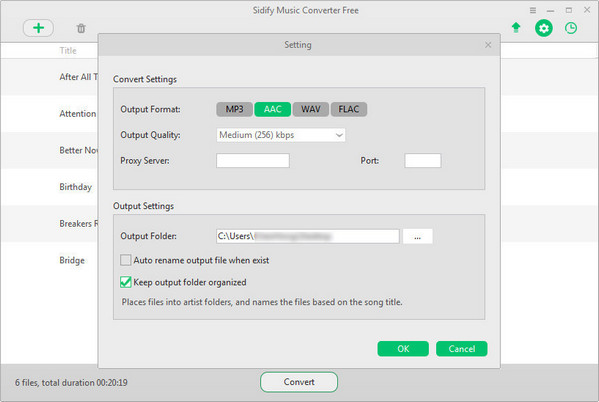 Choose Output Format and Adjust Settings
