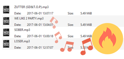 One click to burn to CD