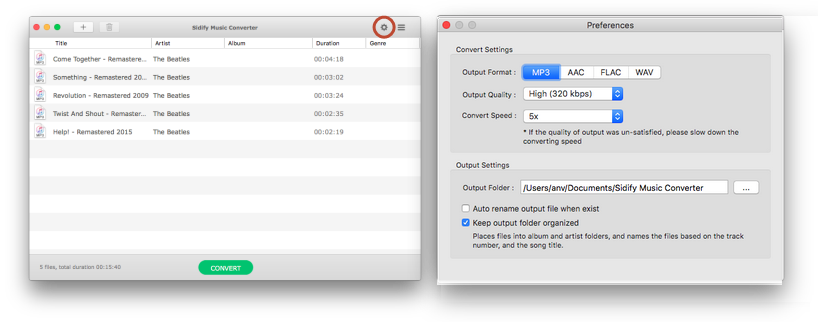 Choose Output Format and Adjust Settings