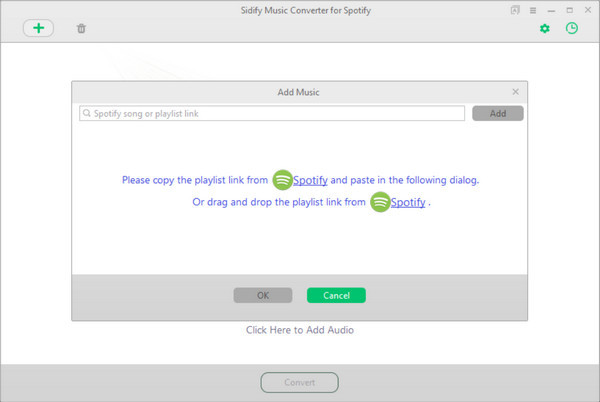 Drag Songs or Playlist link from Spotify to Spoiify Music Converter