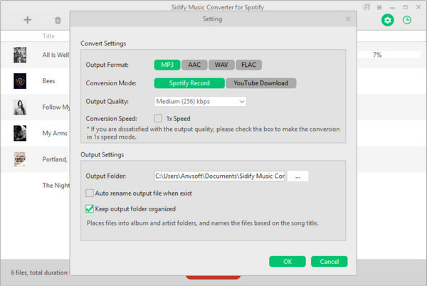 Choose Output Format and Adjust Settings