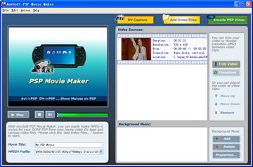 Screenshot for AnvSoft PSP Movie Maker 1.10